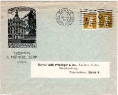Schweiz 1915, Gebr. Ganzsache Brief M. Zudruck Buchhandlung Francke, Bern - Storia Postale