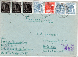 SBZ 1948, 7 Marken Auf Portorichtigem Brief V. Magdeburg Sudenburg N. Finnland - Cartas & Documentos