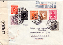 1946, 7 Marken Auf Portorichtigem Brief V. Clausthal-Zellerfeld N. Schweden - Storia Postale