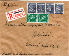 Finnland 1943, Kuokijoki, überschriebener Not Reko Zettel Auf Brief M. 6 Marken - Other & Unclassified