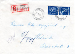 Finnland 1950, VETOKANNASHI, überstempelter Not Reko Zettel Auf Brief M. 2x20 P. - Andere & Zonder Classificatie