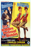 Cinema - Les Hommes Préfèrent Les Blondes - Jane Russell - Marilyn Monroe - Cabaret Illustration Vintage - Affiche De Fi - Plakate Auf Karten