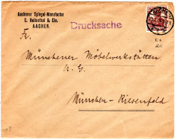 DR 1921, 15 Pf. Germania M. Perfins E.H.&C. Auf Firmenbrief V. Aachen. - Covers & Documents