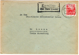 DDR 1958, Landpost Stpl. ERMLITZ über Halle Auf Brief M. 20 Pf. - Covers & Documents