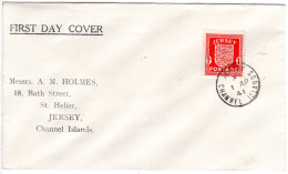 Jersey 1941, 1d Auf FDC  - Occupazione 1938 – 45