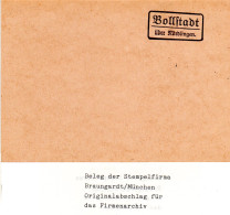 Landpoststellen Stpl. BOLLSTADT über Nördlingen, Originalprobe Aus Archiv - Cartas & Documentos