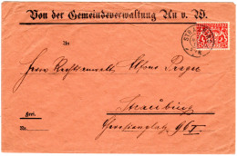 Bayern 1917, Reservestempel STRAUBING R Auf Gemeinde Brief Au V.W.  - Brieven En Documenten