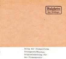 Landpoststellen Stpl. BALGHEIM über Nördlingen, Originalprobe Aus Archiv - Cartas & Documentos