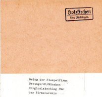 Landpoststellen Stpl. HOLZKIRCHEN über Nördlingen, Originalprobe Aus Archiv - Lettres & Documents