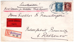 Bayern 1917, 20+50 Pf. Auf Express Brief M. Eingestempeltem R-Zettel V. Bobingen - Covers & Documents