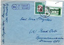 BRD 1957, Landpost Stpl. 20a REINSDORFüber Wunstorf Auf Brief M. 2x10 Pf. - Cartas & Documentos