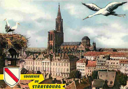 67 - Strasbourg - Vue Sur Le Palais Rohan Et La Cathédrale - Blasons - CPM - Voir Scans Recto-Verso - Straatsburg