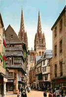 29 - Quimper - La Rue Kéréon - La Cathédrale Saint Corentin - Commerces - Voir Scans Recto Verso  - Quimper