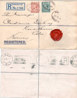 GB 1932, 1 1/2+4d With Perfins On Registered Envelope To Norway - Altri & Non Classificati