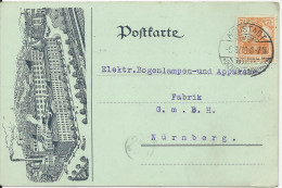 DR 1918, 7 1/2 Pf. Auf Reklamekarte V. Neustadt /Coburg N. Nürnberg  - Briefe U. Dokumente