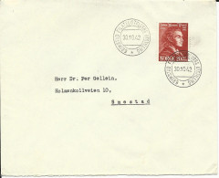 Norwegen 1942, Grimstad Filatelistklubbs Utstilling, Brief M 20 öre + Sonderstpl - Andere & Zonder Classificatie