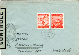 Österreich 1948, 50+60 G. Auf Brief V. Innsbruck M. Französ. IKA Zensur - Cartas & Documentos