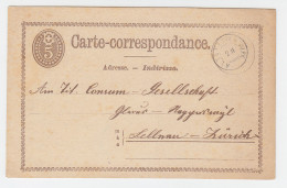 Schweiz 1875, Zwerg Stpl. ALTSTETTEN Auf 5 C. Ganzsache  - Autres & Non Classés