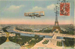75 - Paris - Aéroplane évoluant Autour De La Tour Eiffel - Animée - Aviation - Avions - Colorisée - Correspondance - CPA - Eiffeltoren