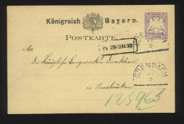 Bayern 1880, HKS ODENBACH Auf Ganzsache V. Kronenberg  N. Saarbrücken. #1210 - Covers & Documents