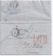 Schweden Schweiz 1866, Schöner Porto Brief V. Stockholm M Vielen Stempeln. #1448 - Storia Postale