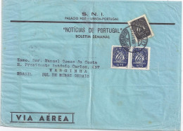Portugal 1951, Paar 1,75+0,5 C. Auf Luftpost Drucksache Brief N Brasilien. #1671 - Other & Unclassified
