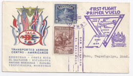 El Salvador Honduras 1943, Primer Vuelo, Erstflug Brief M. Ankunftstempel. #1553 - El Salvador