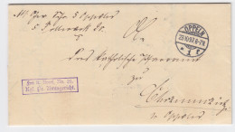 DR 1897, Oppeln Schlesien, Brief Frei Lt. Avers No. 21 Kgl. Pr. Amtsger. #2270 - Covers & Documents