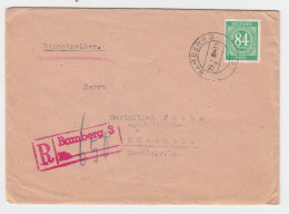 1947, Roter Einschreiben Stpl. "Bamberg 3" Auf Reko Brief M. 84 Pf. #2731 - Briefe U. Dokumente