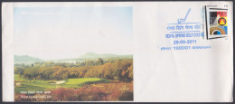 Inde India 2011 Special Cover Royal Spring Golf Club, Srinagar, Kashmir, Sport, Sports, Mountains, Pictorial Postmark - Lettres & Documents