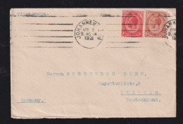 South Africa 1921 Cover 1½d + 1d  JOHANNESBURG X LEIPZIG Germany - Covers & Documents