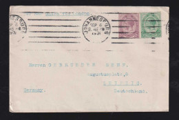 South Africa 1921 Cover ½d + 2d  JOHANNESBURG X LEIPZIG Germany - Lettres & Documents