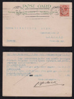 South Africa 1921 Postcard 1½d JOHANNESBURG X LEIPZIG Germany - Lettres & Documents