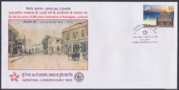 Inde India 2011 Special Cover Hazratganj, Lucknow, Market Area, Horse Carriage, Horses, Pictorial Postmark - Storia Postale