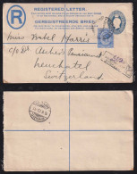South Africa 1923 Registered Stationery Cover JOHANNESBURG X NEUCHATEL Switzerland - Covers & Documents