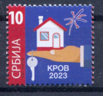 Serbia 2023, Roof For Refugees, Charity Stamp, Additional Stamp 10d MNH - Serbien