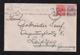 South Africa 1923 Cover 1d + 2d  DURBAN X LEIPZIG Germany - Covers & Documents