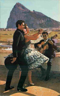 Gibraltar - Rock Of Gibraltar - Danse - Musiciens - Guitare - CPM 14 X 9 Cms - Carte Neuve - Voir Scans Recto-Verso - Gibilterra