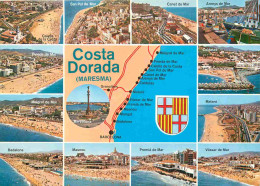 Espagne - Espana - Cataluna - Costa Dorada - Multivues - Carte Géographique - Blasons - CPM - Voir Scans Recto-Verso - Otros & Sin Clasificación