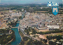 57 - Metz - Vue Générale Aérienne - Blasons - CPM - Voir Scans Recto-Verso - Metz