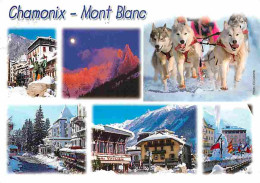 Animaux - Chiens - Samoyèdes - Attelage De Chiens Samoyèdes - Chamonix - Mont Blanc - Multivues - Flamme Postale - CPM - - Chiens