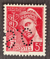 France 1940 N°406 Ob Perforé S.C TB - Usati