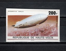Burkina Faso (Upper Volta) 1976 Olympic Games, Zeppelin With Olympic Rings Stamp Imperf. MNH - Ete 1976: Montréal