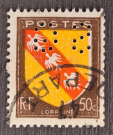 France 1946 N°757 Ob Perforé SG TB - Usati