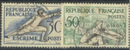 FRANCE - 1953 - OLYMPIC GAMES , HELSINKI 1952, STAMPS SET OF 2, USED - Gebraucht