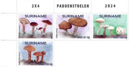 Suriname 2024, Mushrooms, 4val - Surinam