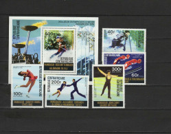 Central Africa 1976 Olympic Games Innsbruck Set Of 5 + S/s MNH - Invierno 1976: Innsbruck