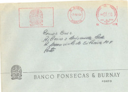 PORTUGAL. METER SLOGAN. BANCO FONSECAS & BURNAY. BANK. PORTO. 1969 - Postmark Collection