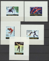Central Africa 1976 Olympic Games Innsbruck Set Of 5 S/s Imperf. MNH -scarce- - Invierno 1976: Innsbruck