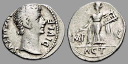 AUGUSTUS. 27 BC-AD 14. AR Denarius. Lugdunum Mint. Struck Circa 15-13 BC. - The Julio-Claudians (27 BC To 69 AD)